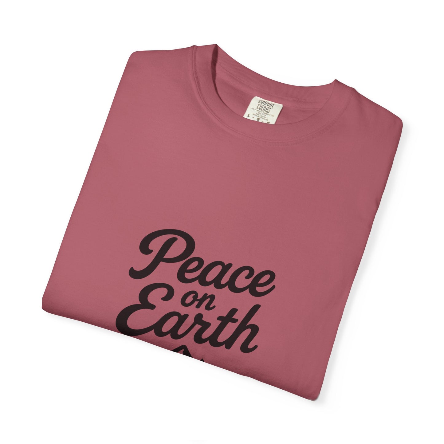 Peace on Earth Unisex T-shirt - Black Copy, Inspirational Graphic Tee for Nature Lovers, Christians, Faith