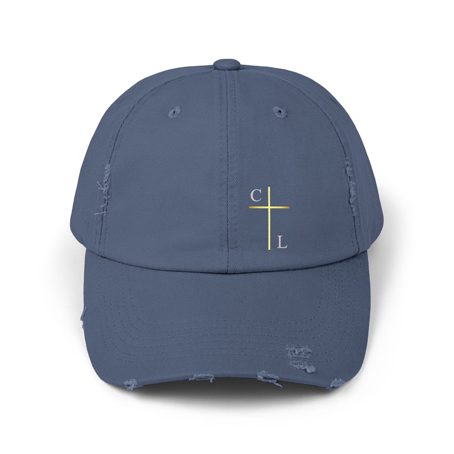 Unisex Distressed Cap with C/L Logo