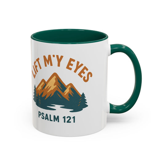 Christian Mountain Mug — "I Lift My Eyes" Psalm 121 Coffee Cup (11oz/15oz)
