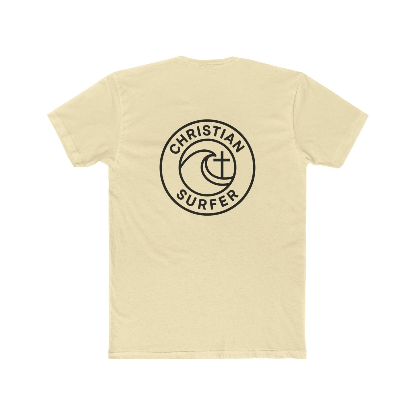 Christian Surfer T-Shirt — Back of the shirt with Faith & Wave Logo