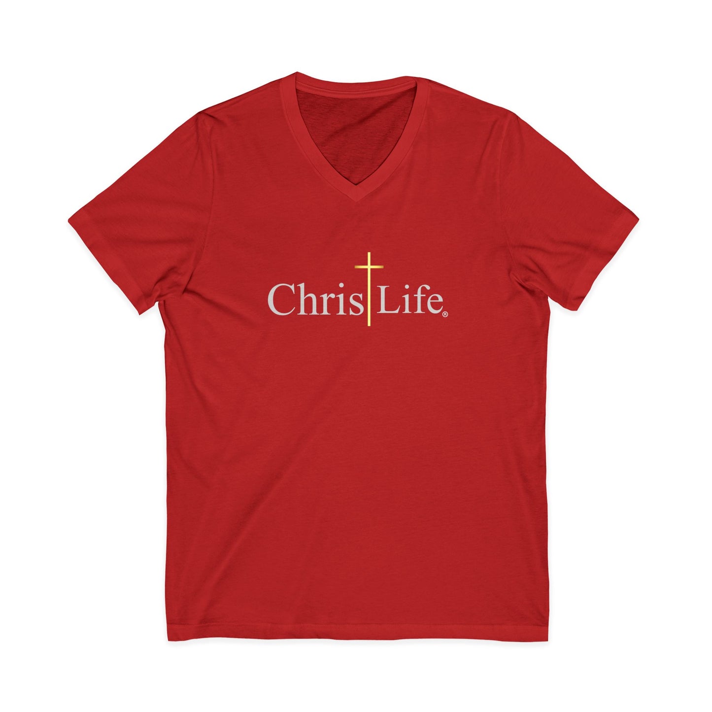 ChristLife, Christian V-Neck Tee | Inspirational Shirt for Faith, Casual Wear, Unisex