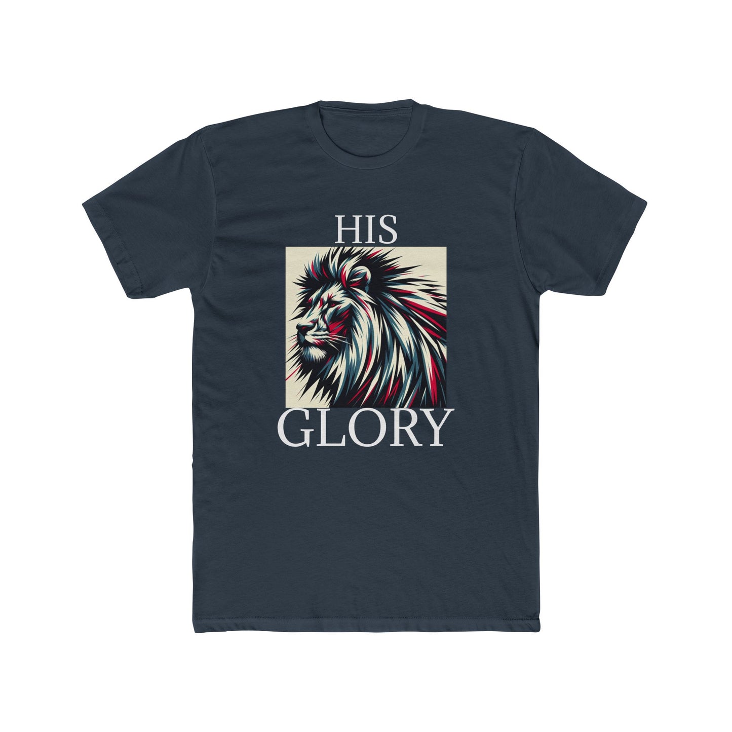 Unisex Cotton Crew Tee - HIS GLORY, Majestic Lyon