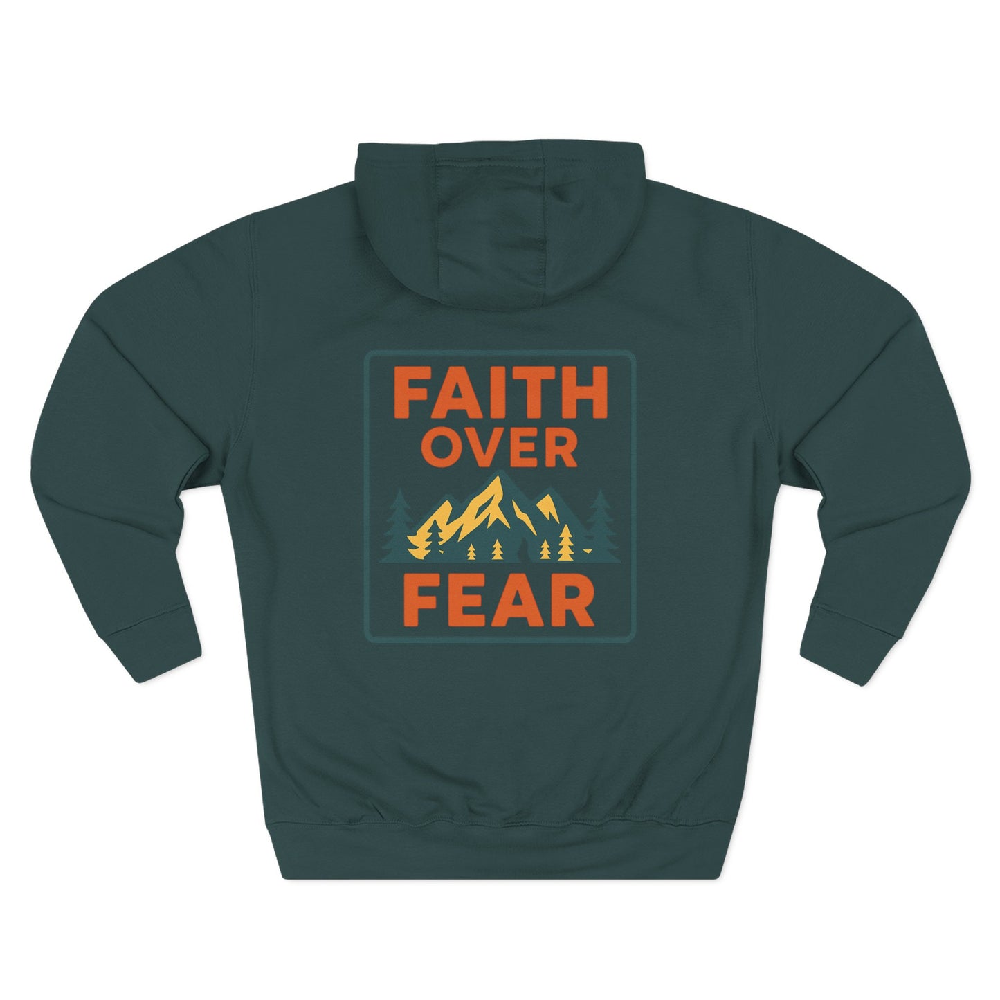 Hoodie — Faith Over Fear Mountain Graphic Retro Park Sign