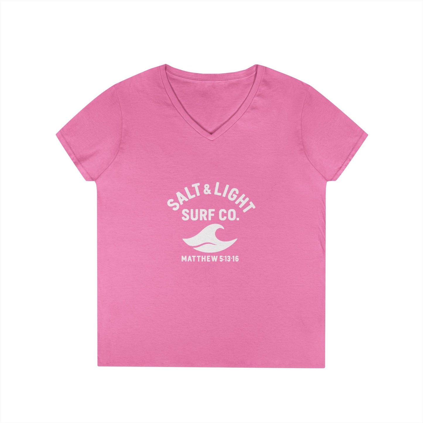 Salt and Light Surf Co/Faith Beach collection Ladies' V-Neck T-Shirt
