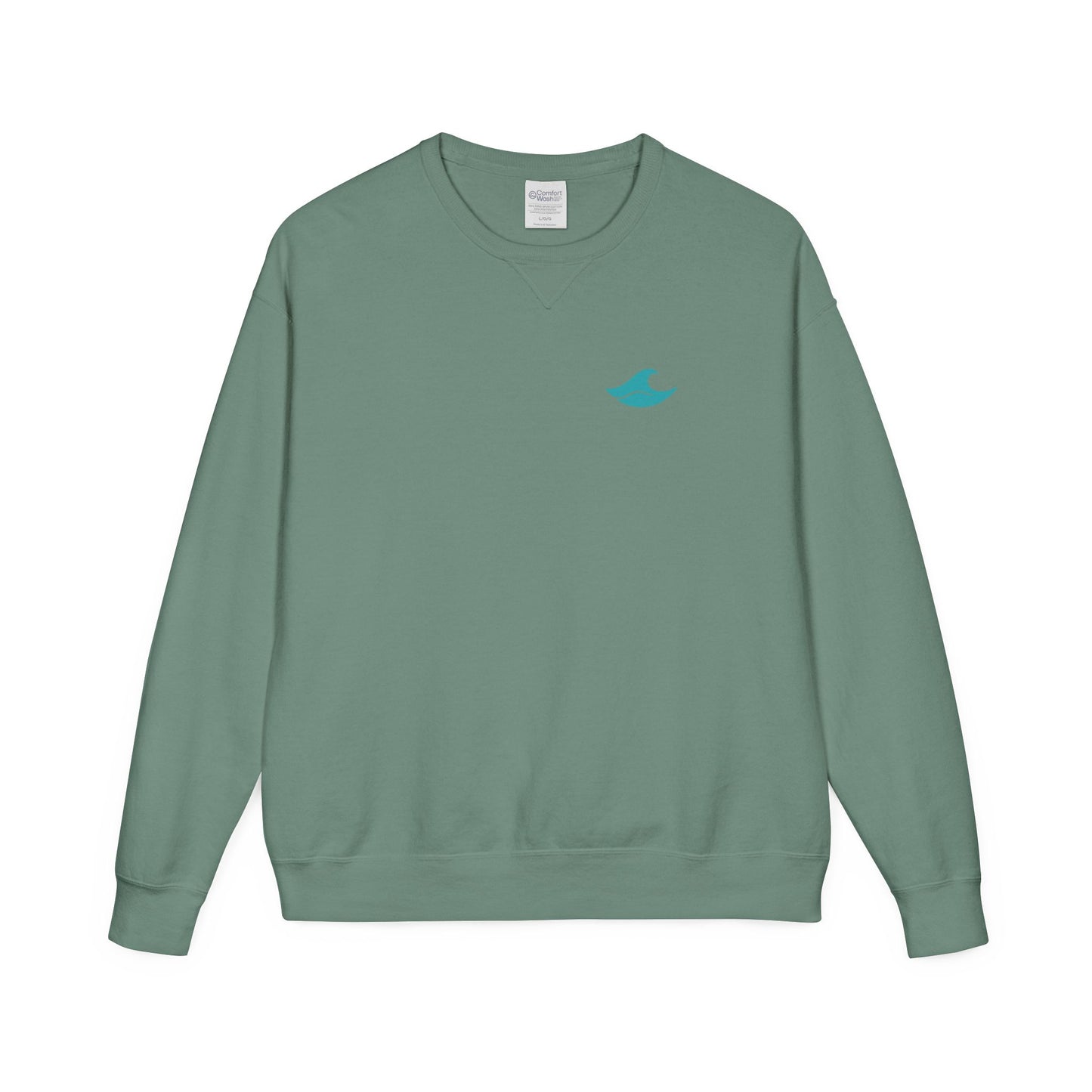 Be Still and Wave On the Back, Wave Icon on Front  - Sweatshirt - Unisex ComfortWash® Garment Dyed Crewneck Sweatshirt, Comfy.