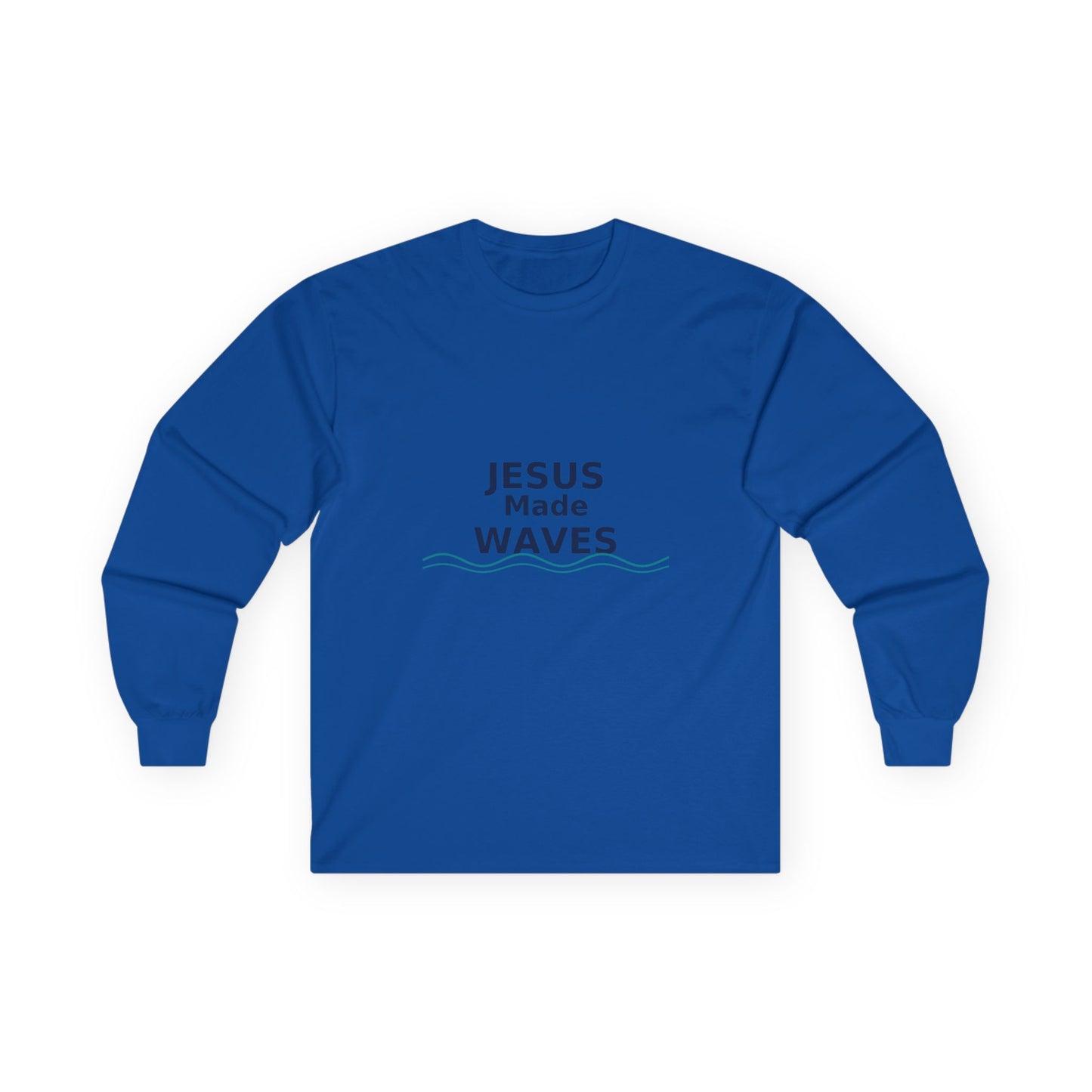 Jesus Made Waves - Christian Inspirational Long Sleeve Tee, Faith T-Shirt,Religious Gift, Unisex Top, Casual Wear, Surfer Faith, Beach Wear, Vacation