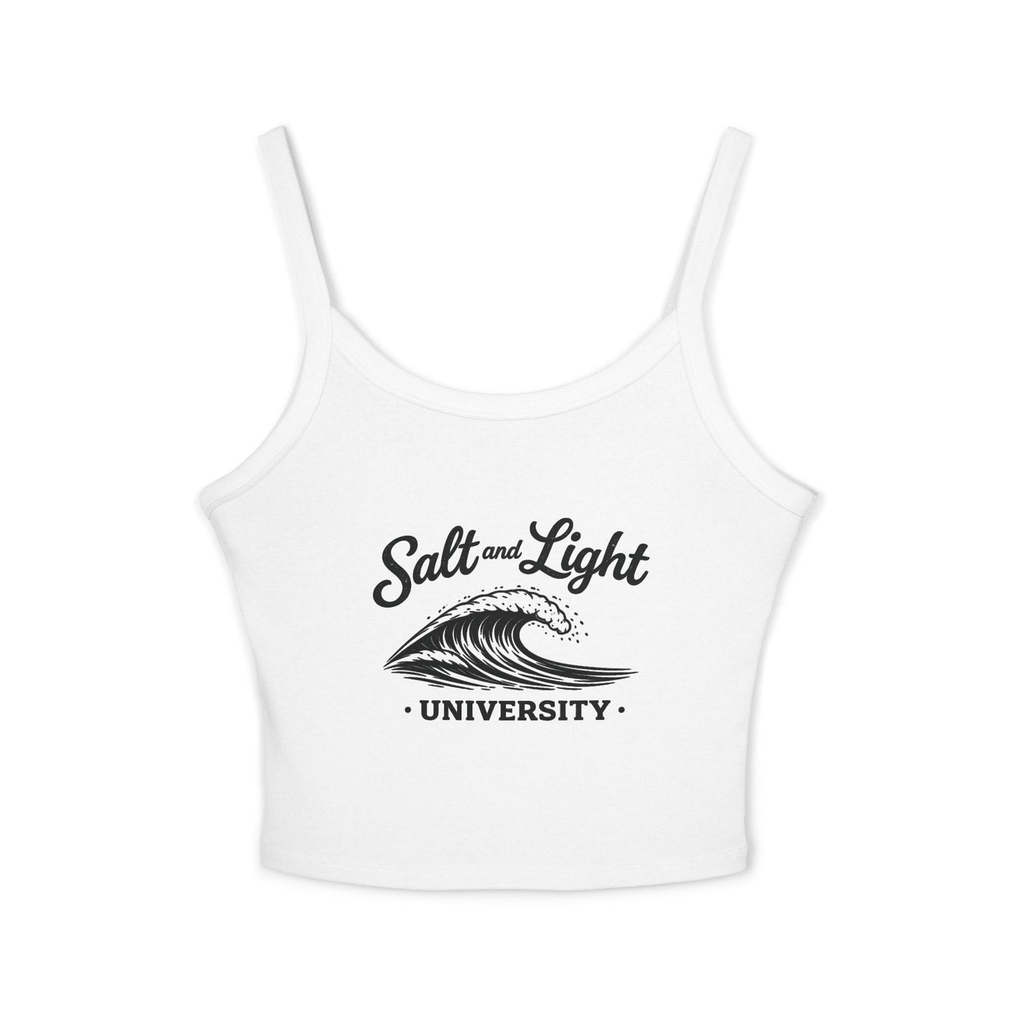 Salt and Light University Crop Tank Top — Vintage ink look, Inspirational Christian Graphic Tank