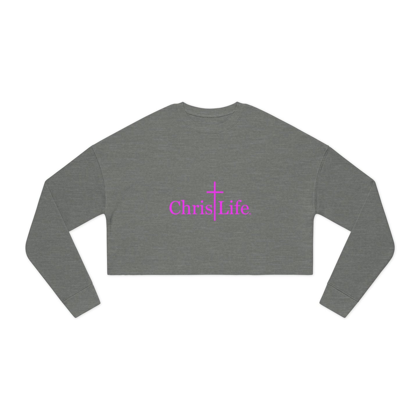 Women's Cropped Sweatshirt - Bold Hot Pink ChristLife Logo