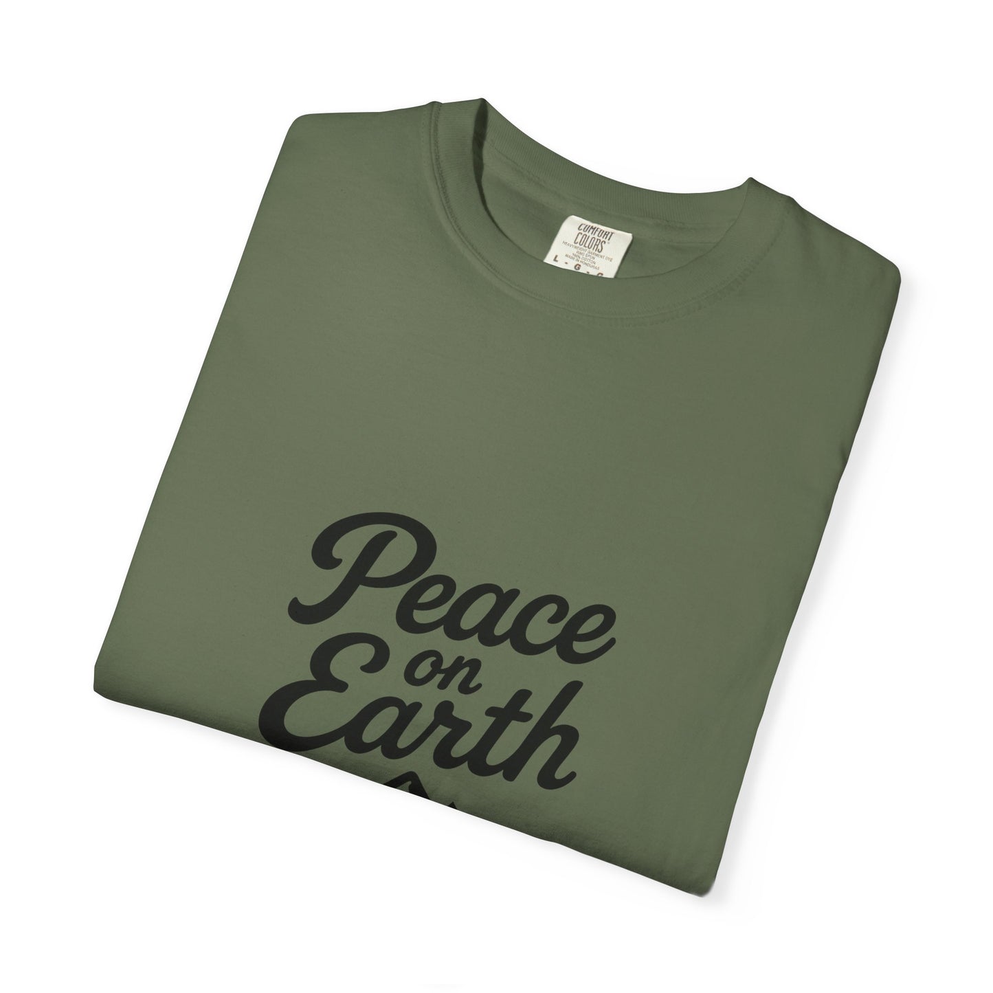 Peace on Earth Unisex T-shirt - Black Copy, Inspirational Graphic Tee for Nature Lovers, Christians, Faith