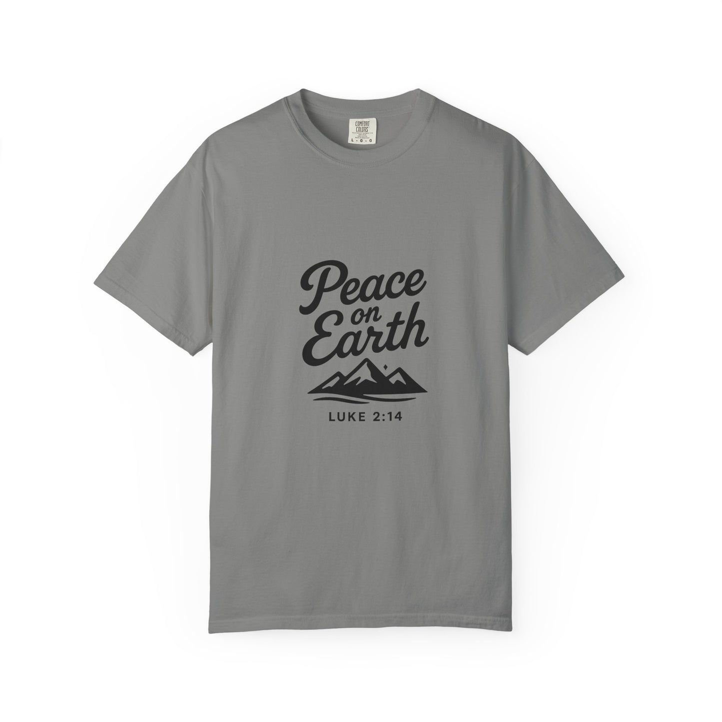 Peace on Earth Unisex T-shirt - Black Copy, Inspirational Graphic Tee for Nature Lovers, Christians, Faith