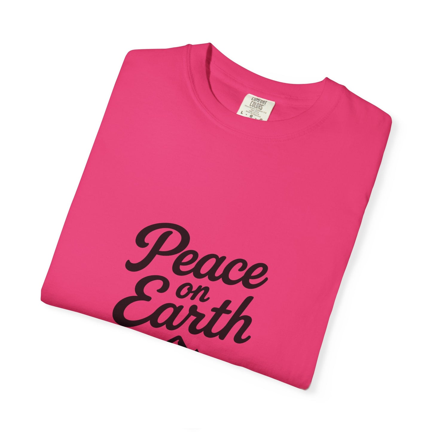 Peace on Earth Unisex T-shirt - Black Copy, Inspirational Graphic Tee for Nature Lovers, Christians, Faith