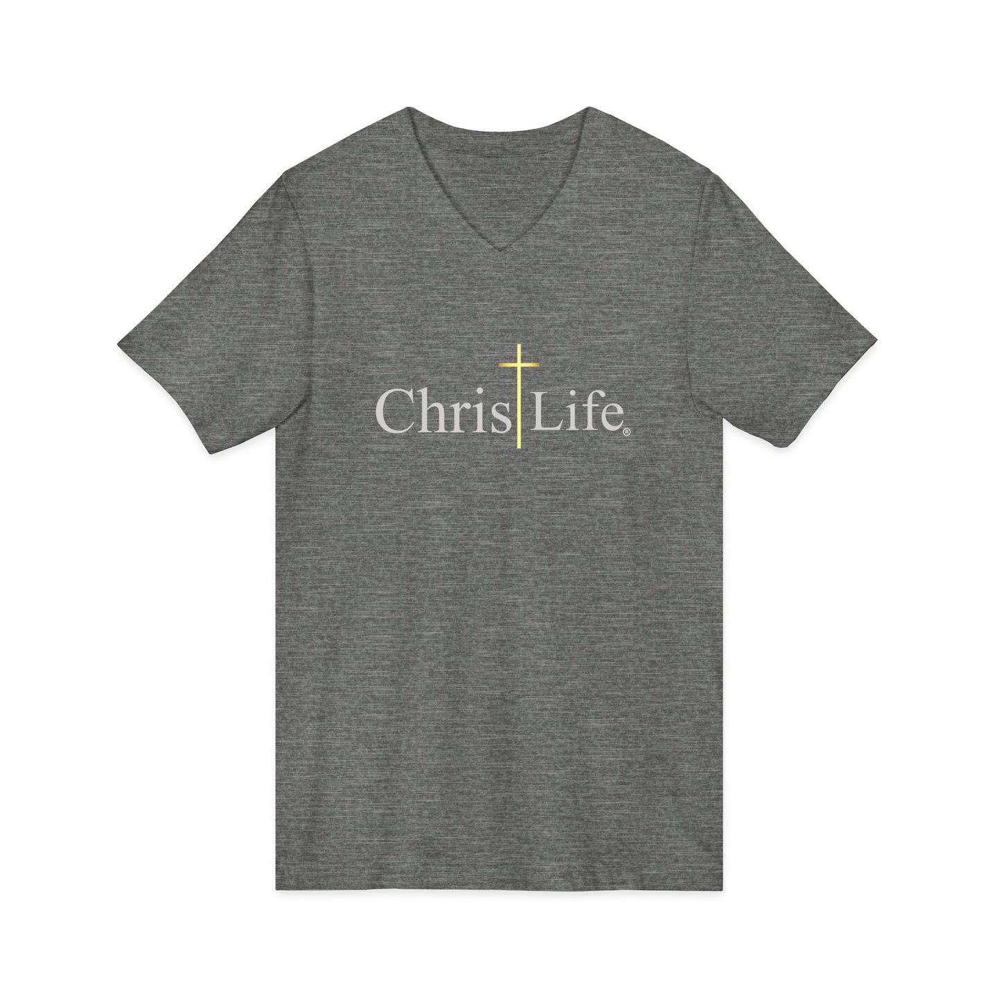 ChristLife, Christian V-Neck Tee | Inspirational Shirt for Faith, Casual Wear, Unisex
