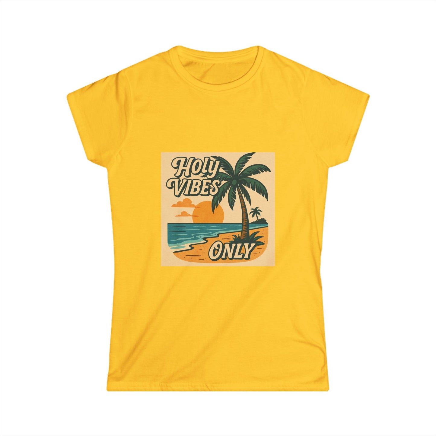 Women's Softstyle Tee - Holy Vibes Only/Beach