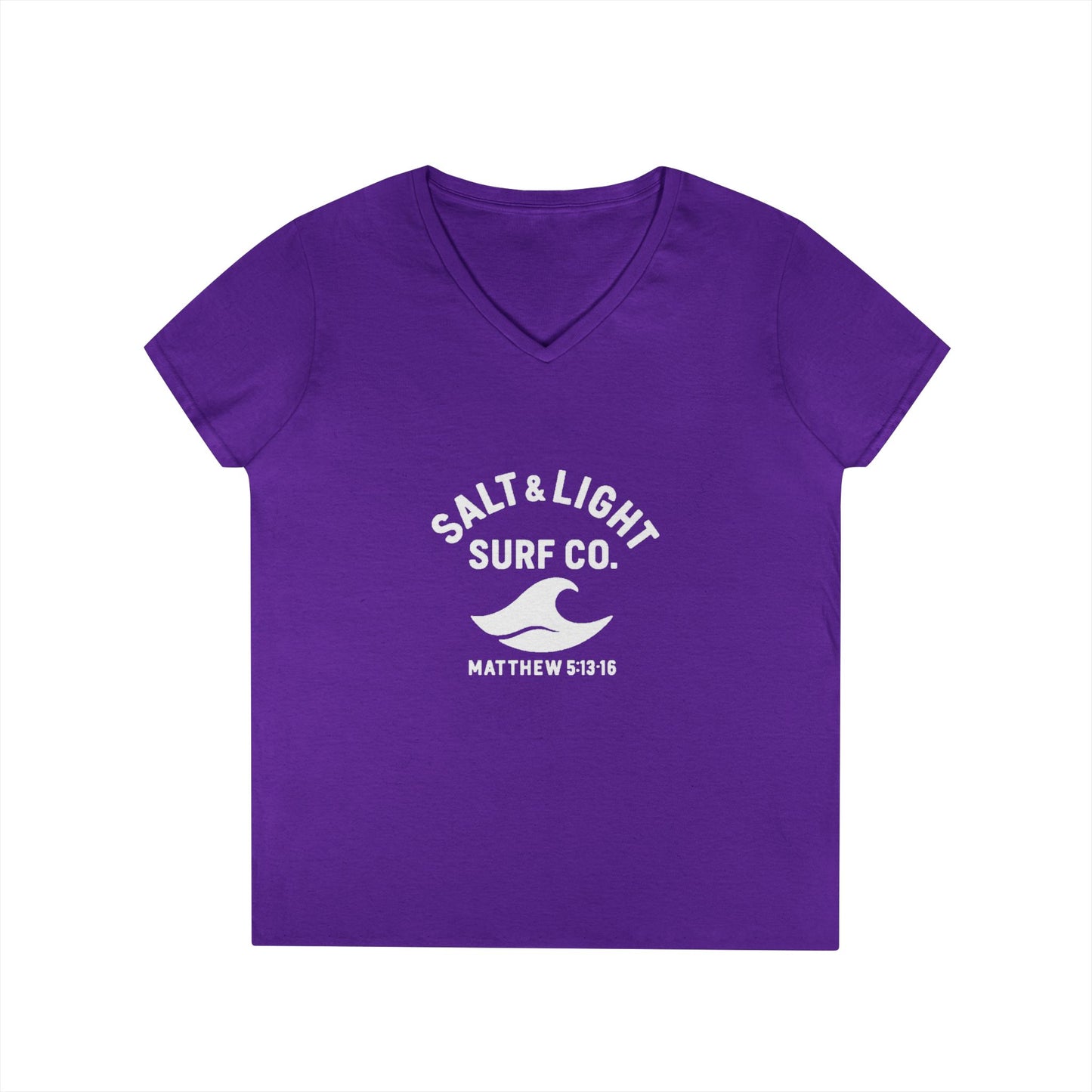 Salt and Light Surf Co/Faith Beach collection Ladies' V-Neck T-Shirt