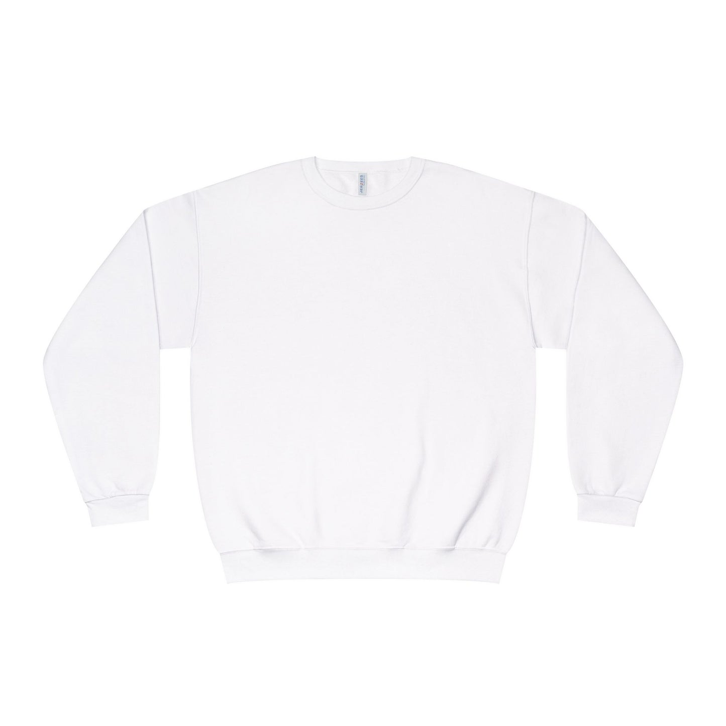 Surf Crewneck Sweatshirt — "Salt & Light" Beach Tan Surfboard Design on Backside