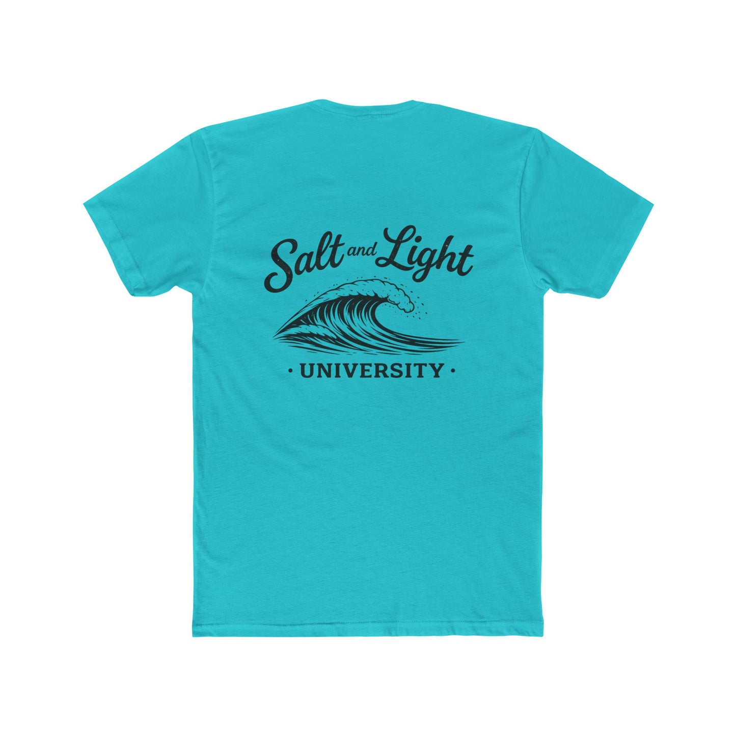 Salt and Light University T-Shirt — Vintage Coastal Wave Graphic on the back of shirt