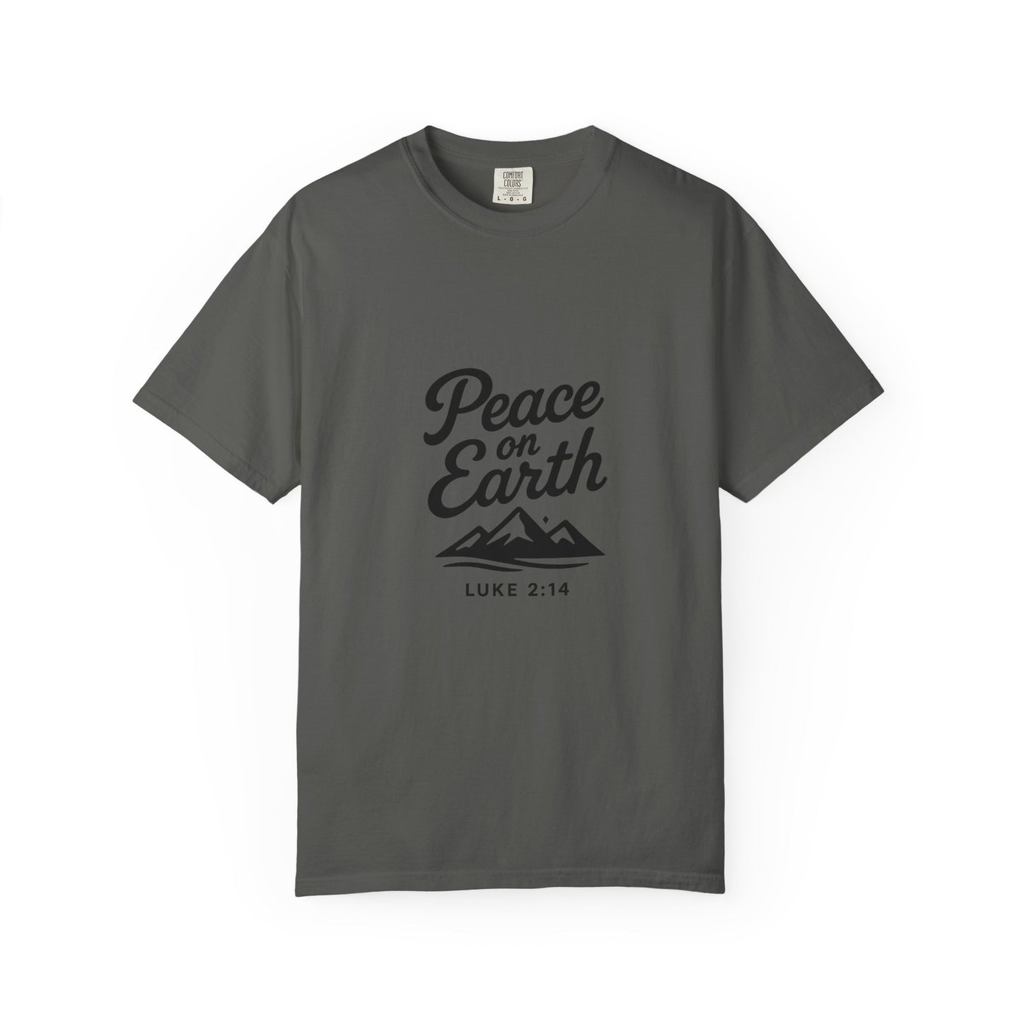 Peace on Earth Unisex T-shirt - Black Copy, Inspirational Graphic Tee for Nature Lovers, Christians, Faith