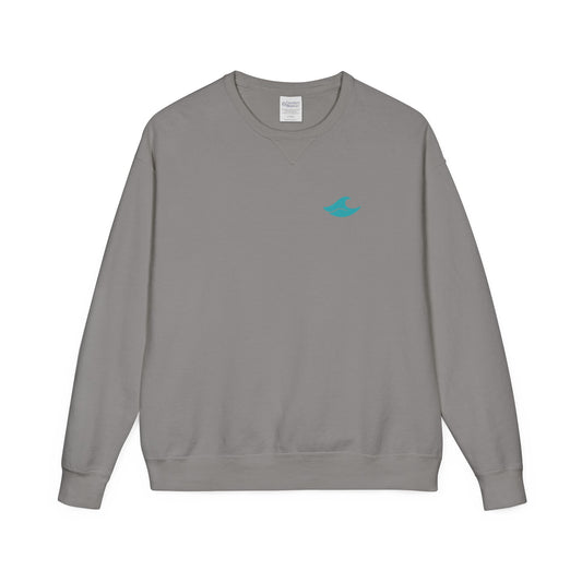 Be Still and Wave On the Back, Wave Icon on Front  - Sweatshirt - Unisex ComfortWash® Garment Dyed Crewneck Sweatshirt, Comfy.