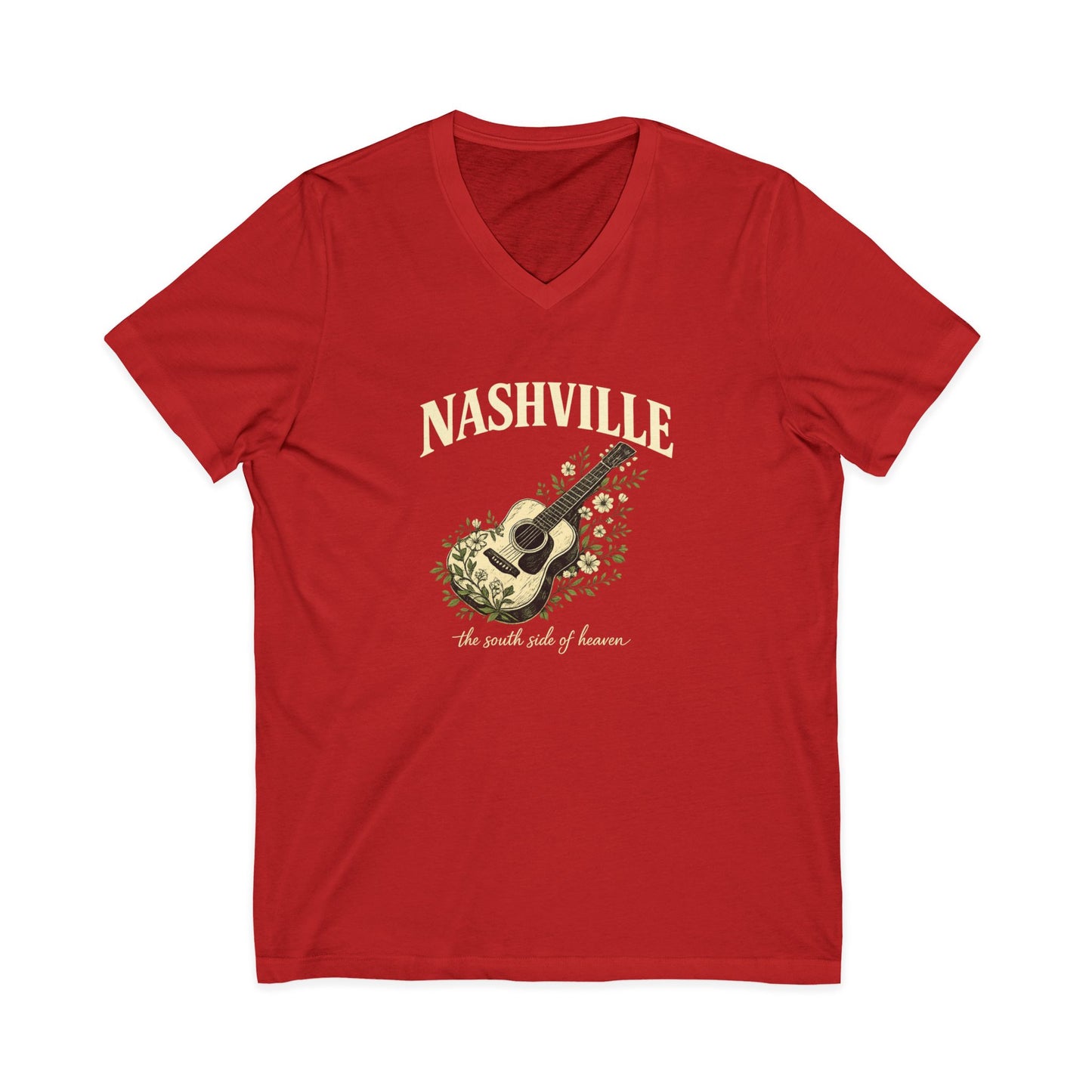 Nashville South Side Of Heaven - V-Neck Acoustic Music City Shirt