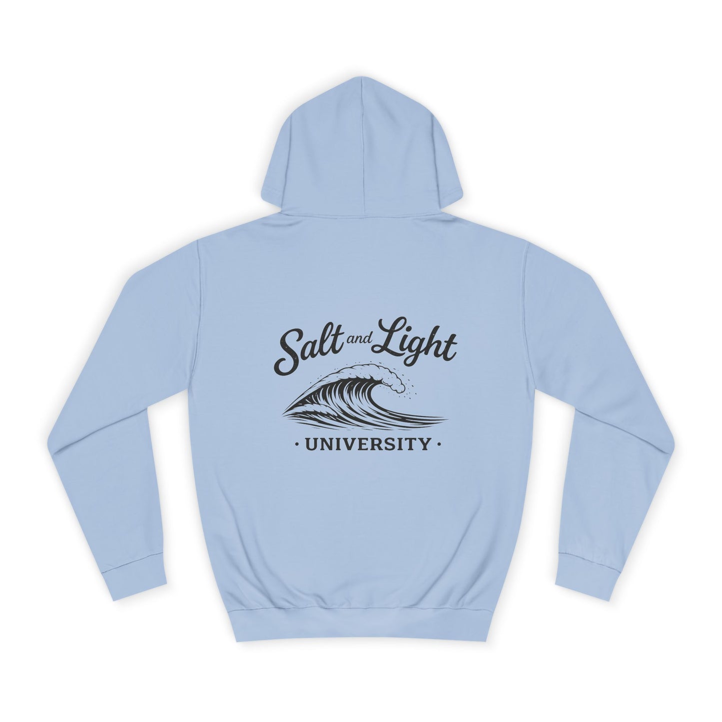 College Hoodie — "Salt and Light University" Vintage Wave Graphic