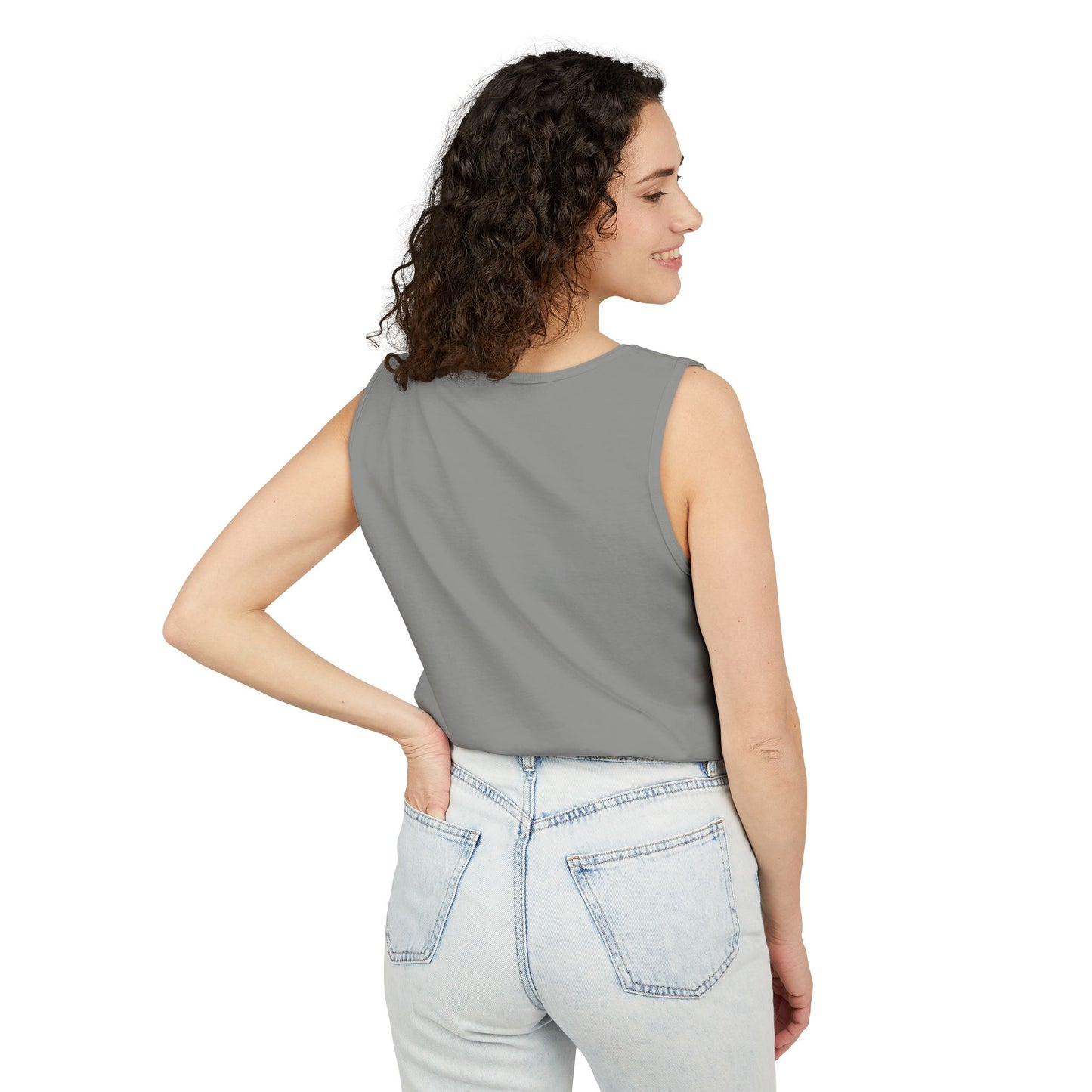 Unisex Garment- Cute Dyed Tank Top with Gray ChristLife logo