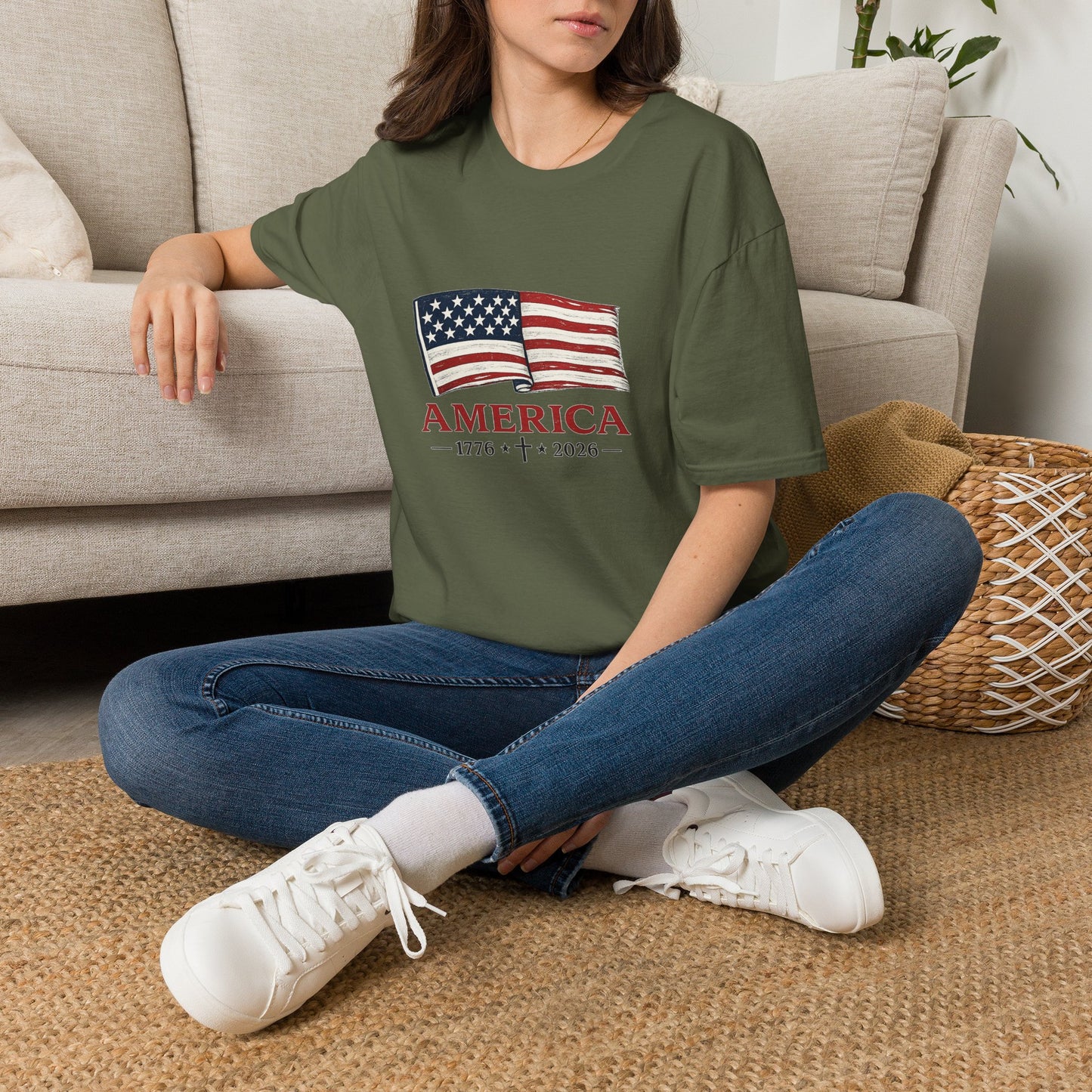 America 1776‑2026 Flag Graphic T-Shirt - Unisex