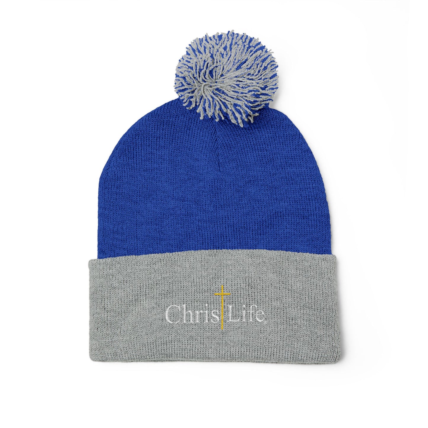 Cozy Embroidered Pom-Pom Knit Winter Beanie - ChristLife