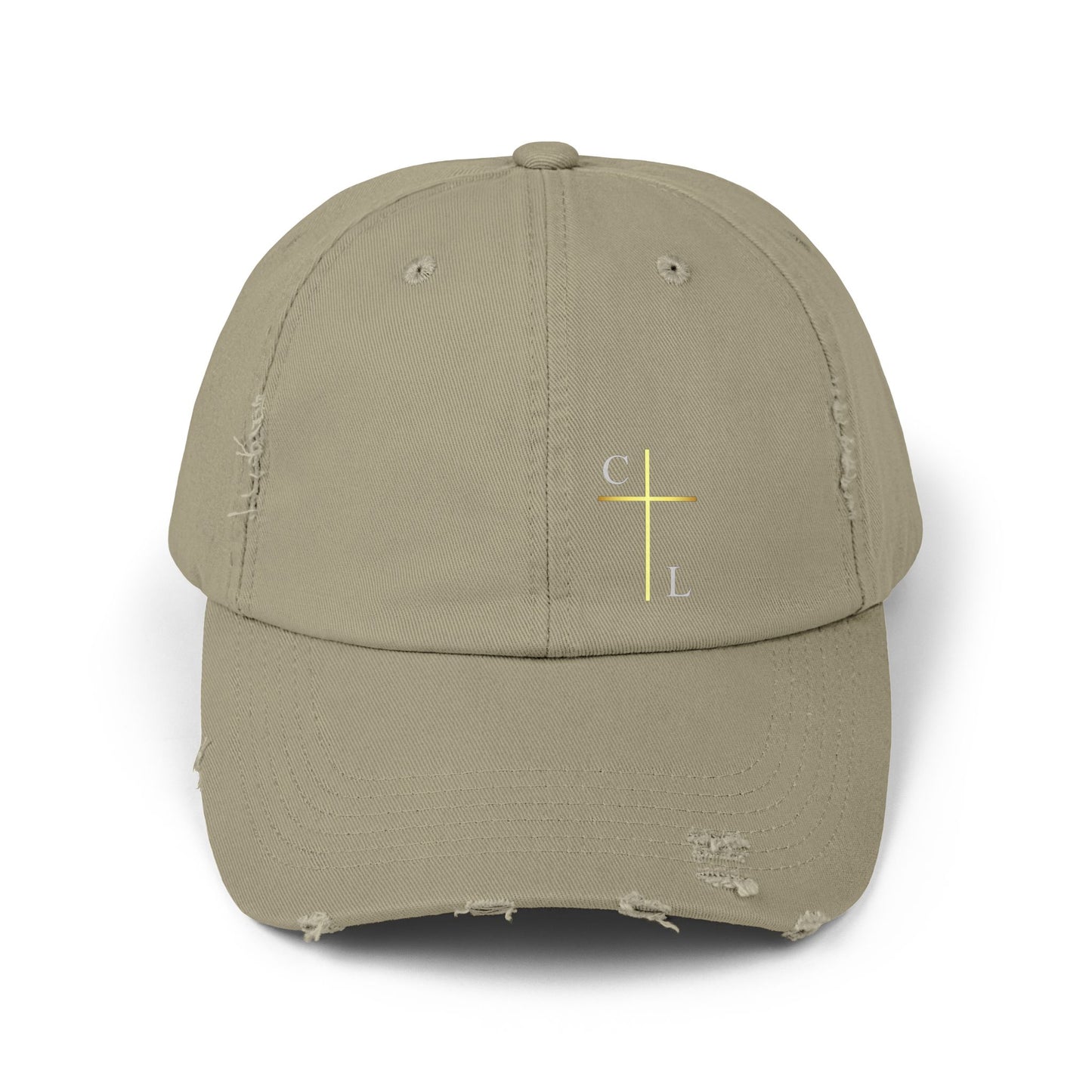 Unisex Distressed Cap with C/L Logo