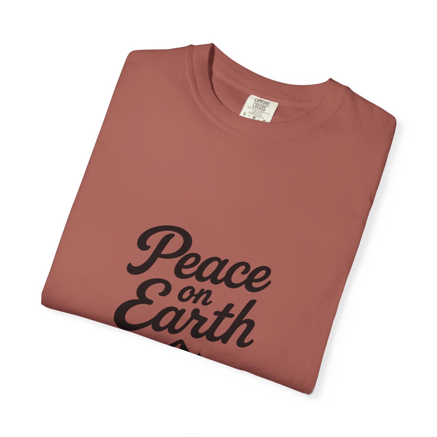 Peace on Earth Unisex T-shirt - Black Copy, Inspirational Graphic Tee for Nature Lovers, Christians, Faith