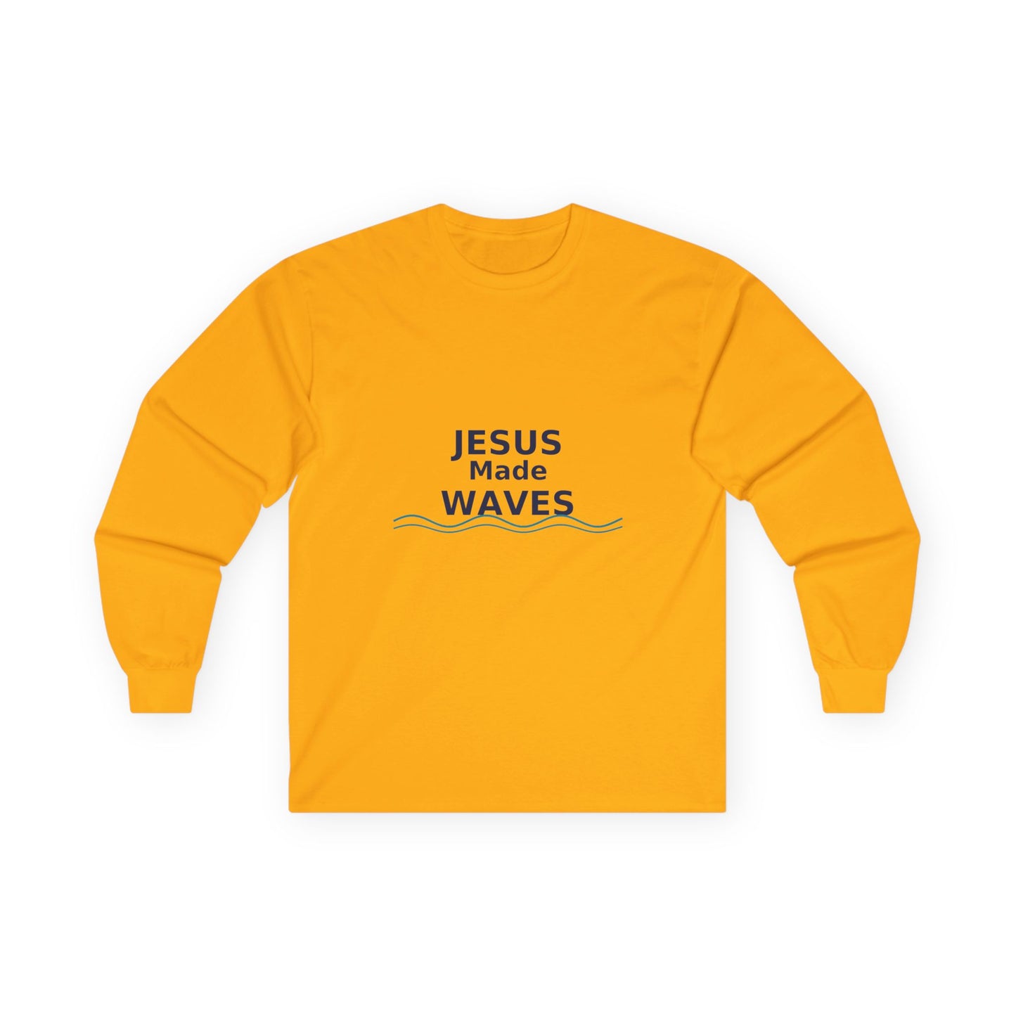 Jesus Made Waves - Christian Inspirational Long Sleeve Tee, Faith T-Shirt,Religious Gift, Unisex Top, Casual Wear, Surfer Faith, Beach Wear, Vacation