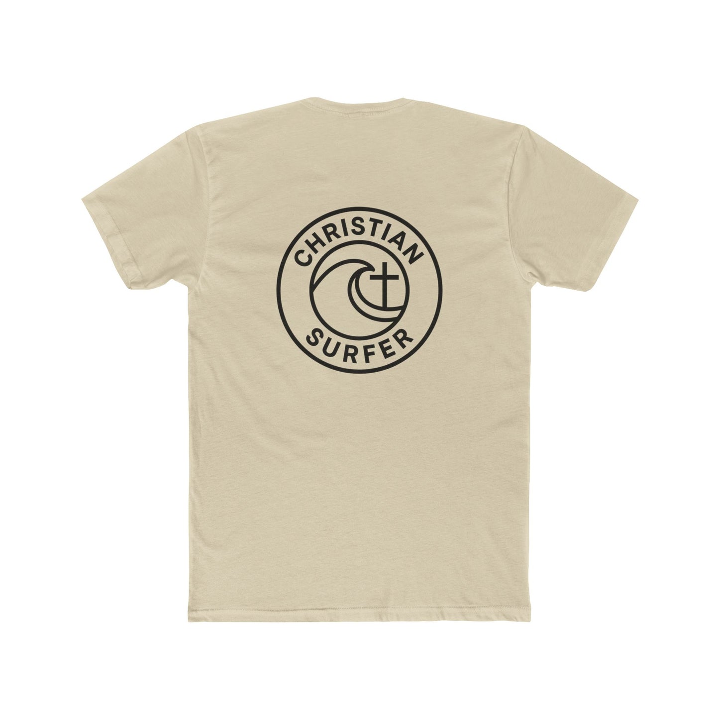 Christian Surfer T-Shirt — Back of the shirt with Faith & Wave Logo