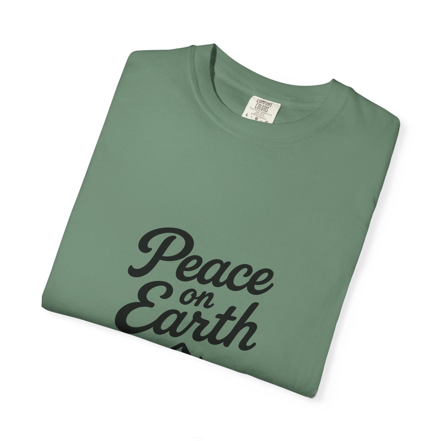 Peace on Earth Unisex T-shirt - Black Copy, Inspirational Graphic Tee for Nature Lovers, Christians, Faith