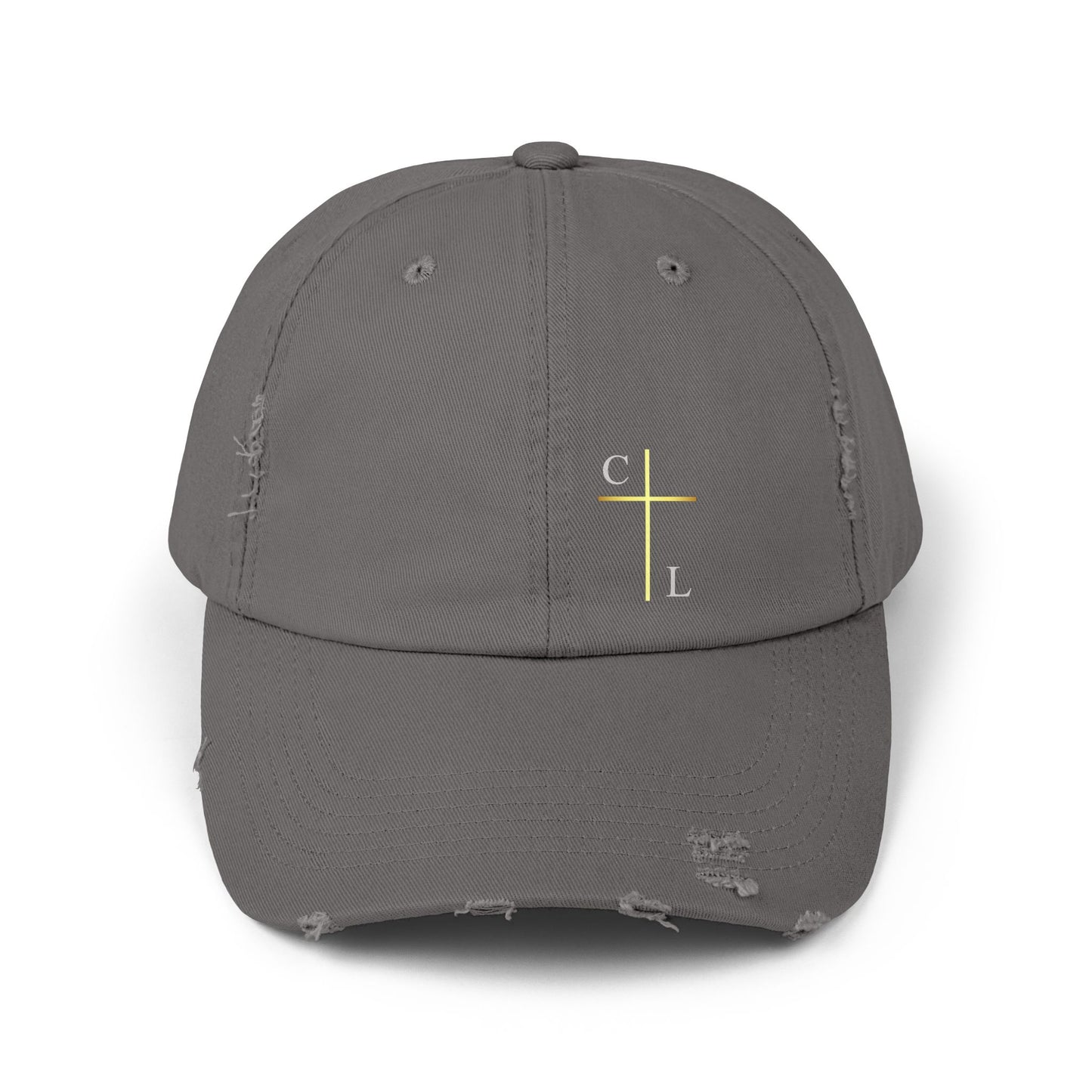 Unisex Distressed Cap with C/L Logo