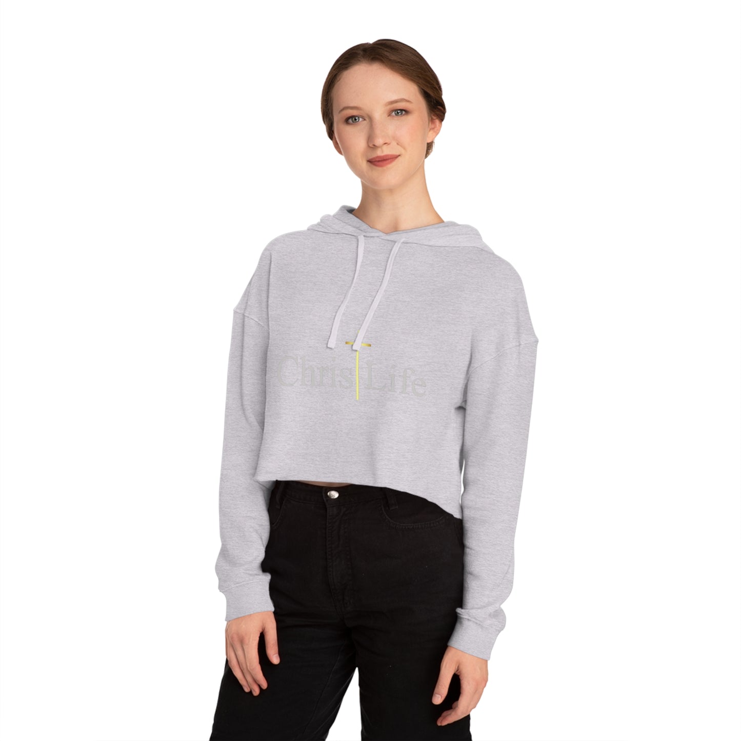 Women’s Chic and Silky Soft Cropped Hooded Sweatshirt with christlife copy