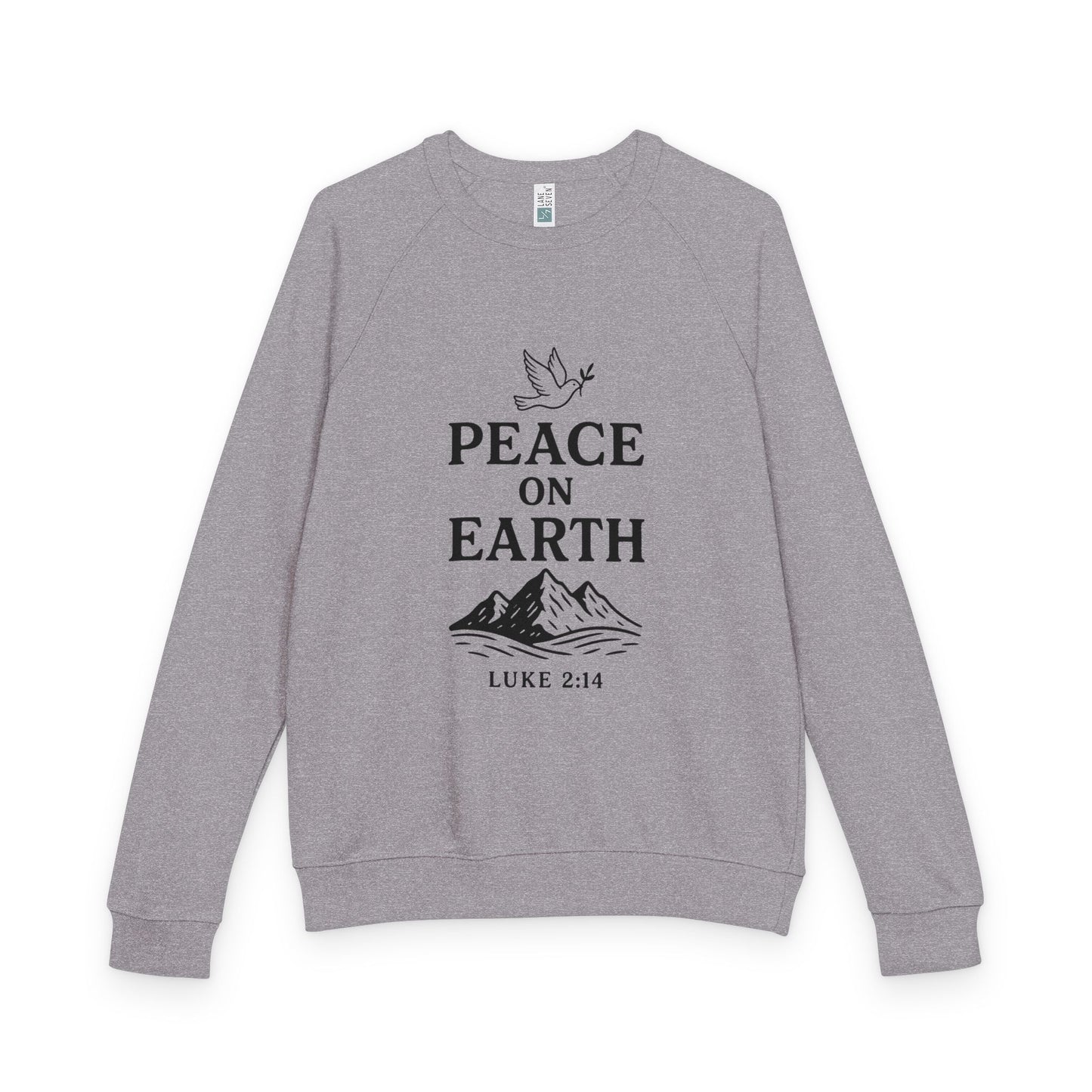 Peace on Earth With Dove - Raglan Crewneck Sweatshirt- French Terry Raglan- Cozy, Stylish.