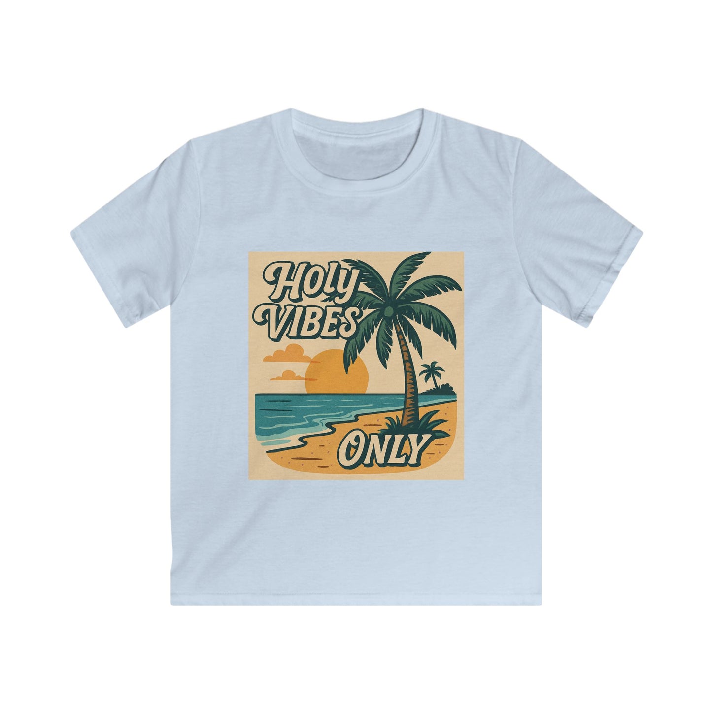 Beach Vibes Kids Tee, Holy Vibes Only, Summer Outing, Gifts for Kids, Tropical Holiday Shirt, Fun Vacation Apparel