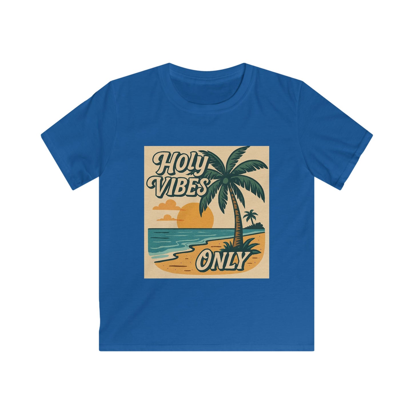 Beach Vibes Kids Tee, Holy Vibes Only, Summer Outing, Gifts for Kids, Tropical Holiday Shirt, Fun Vacation Apparel