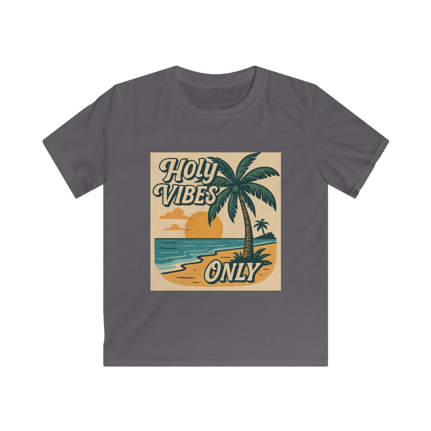 Beach Vibes Kids Tee, Holy Vibes Only, Summer Outing, Gifts for Kids, Tropical Holiday Shirt, Fun Vacation Apparel