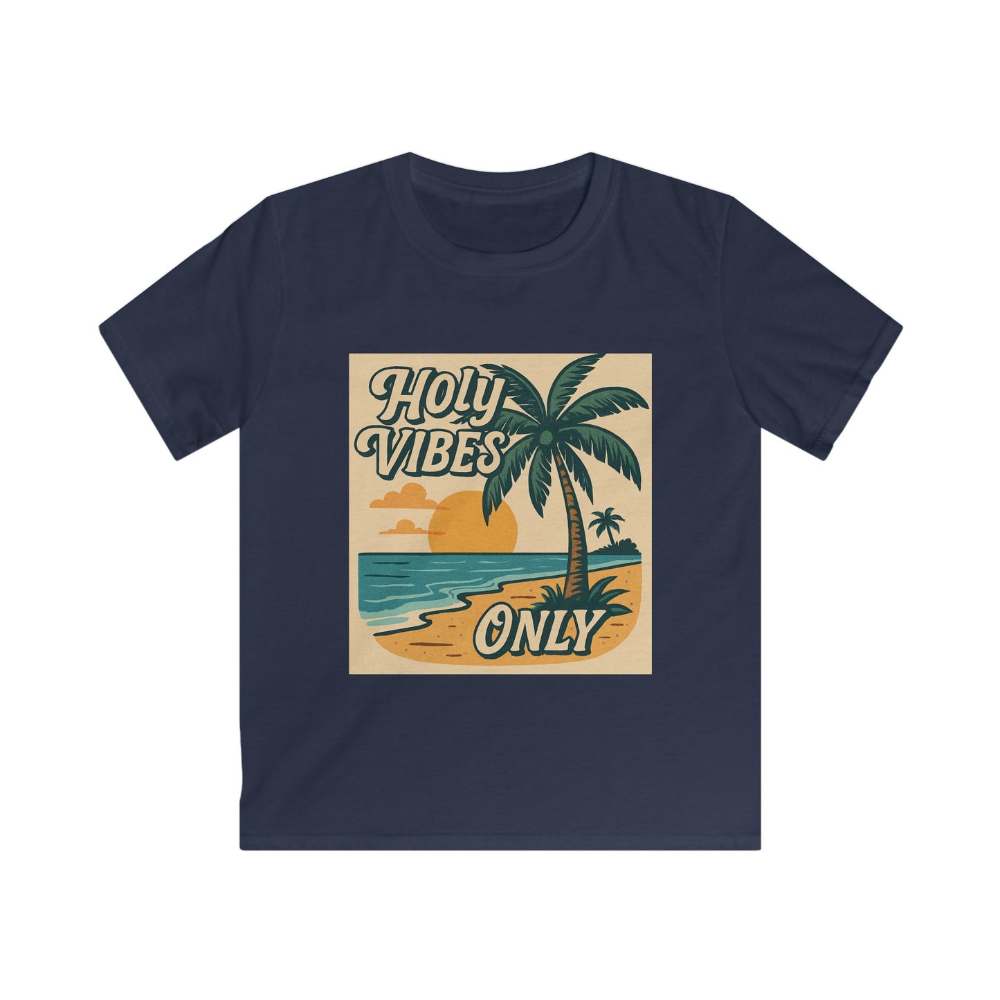 Beach Vibes Kids Tee, Holy Vibes Only, Summer Outing, Gifts for Kids, Tropical Holiday Shirt, Fun Vacation Apparel