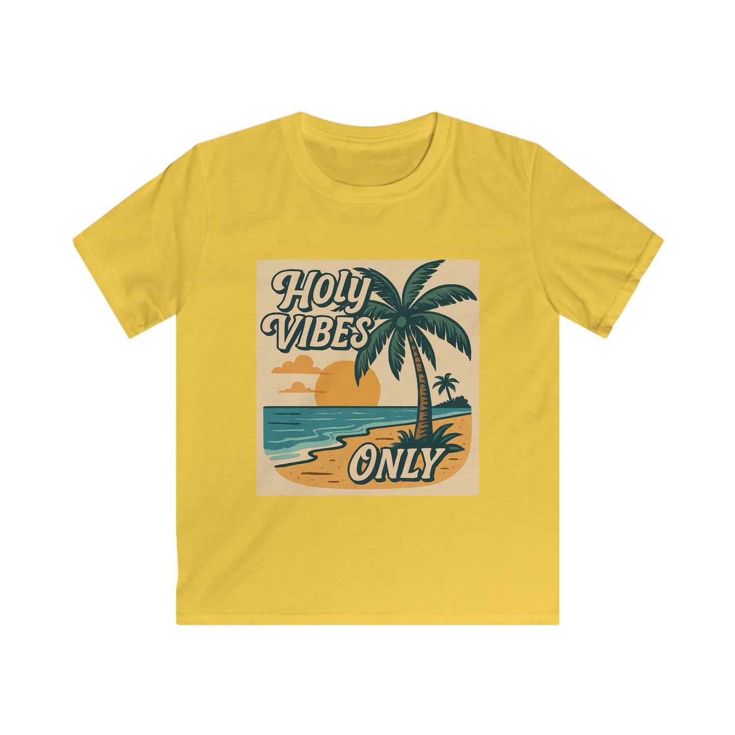Beach Vibes Kids Tee, Holy Vibes Only, Summer Outing, Gifts for Kids, Tropical Holiday Shirt, Fun Vacation Apparel