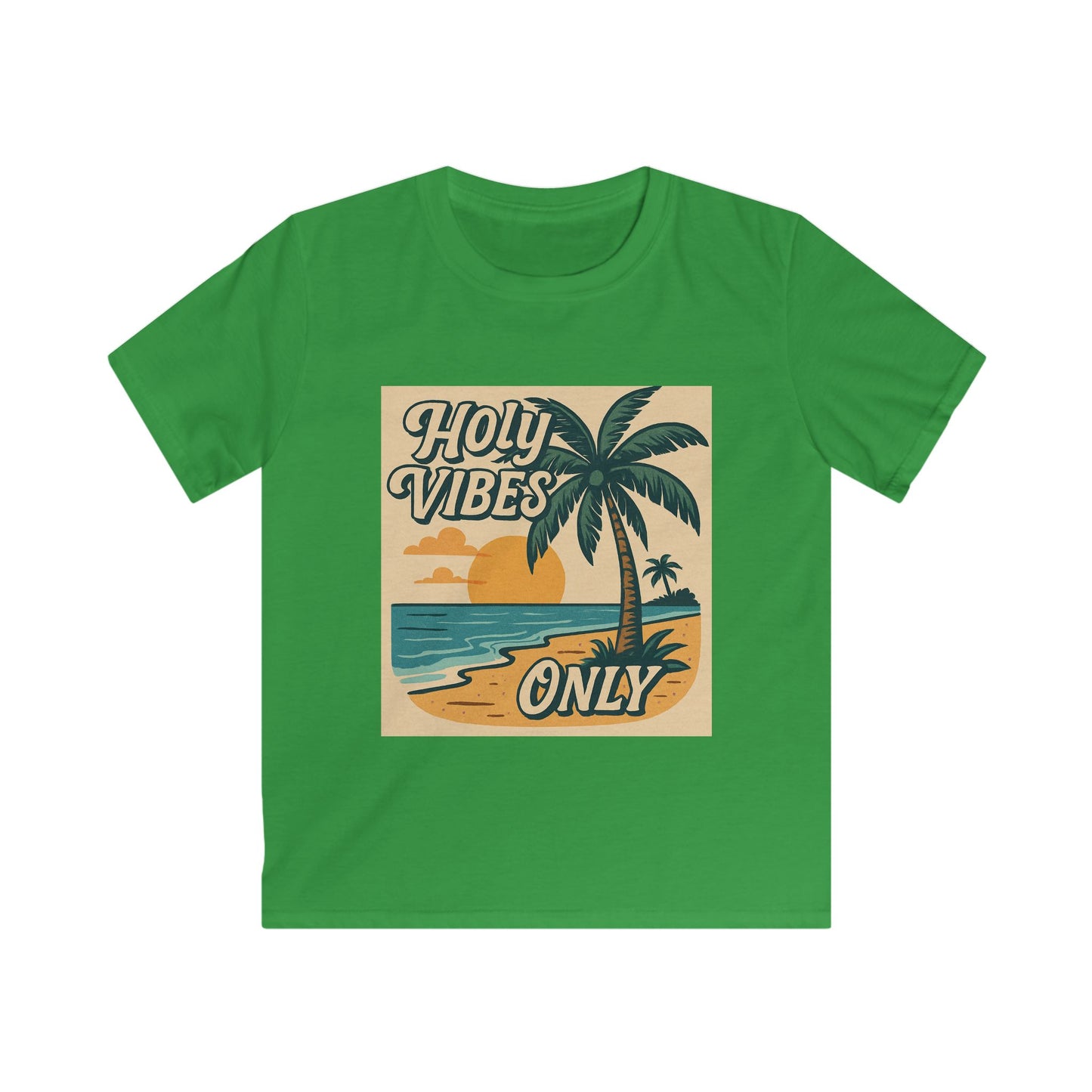 Beach Vibes Kids Tee, Holy Vibes Only, Summer Outing, Gifts for Kids, Tropical Holiday Shirt, Fun Vacation Apparel