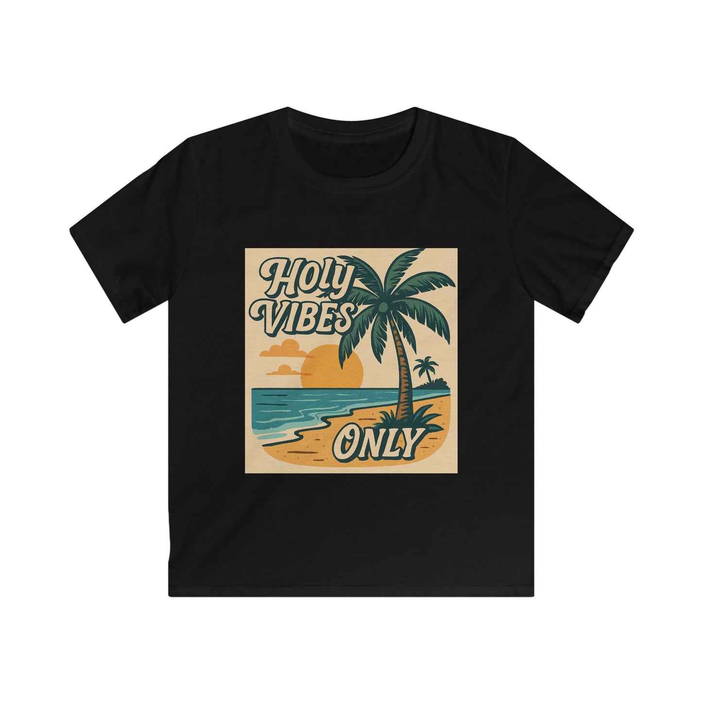 Beach Vibes Kids Tee, Holy Vibes Only, Summer Outing, Gifts for Kids, Tropical Holiday Shirt, Fun Vacation Apparel