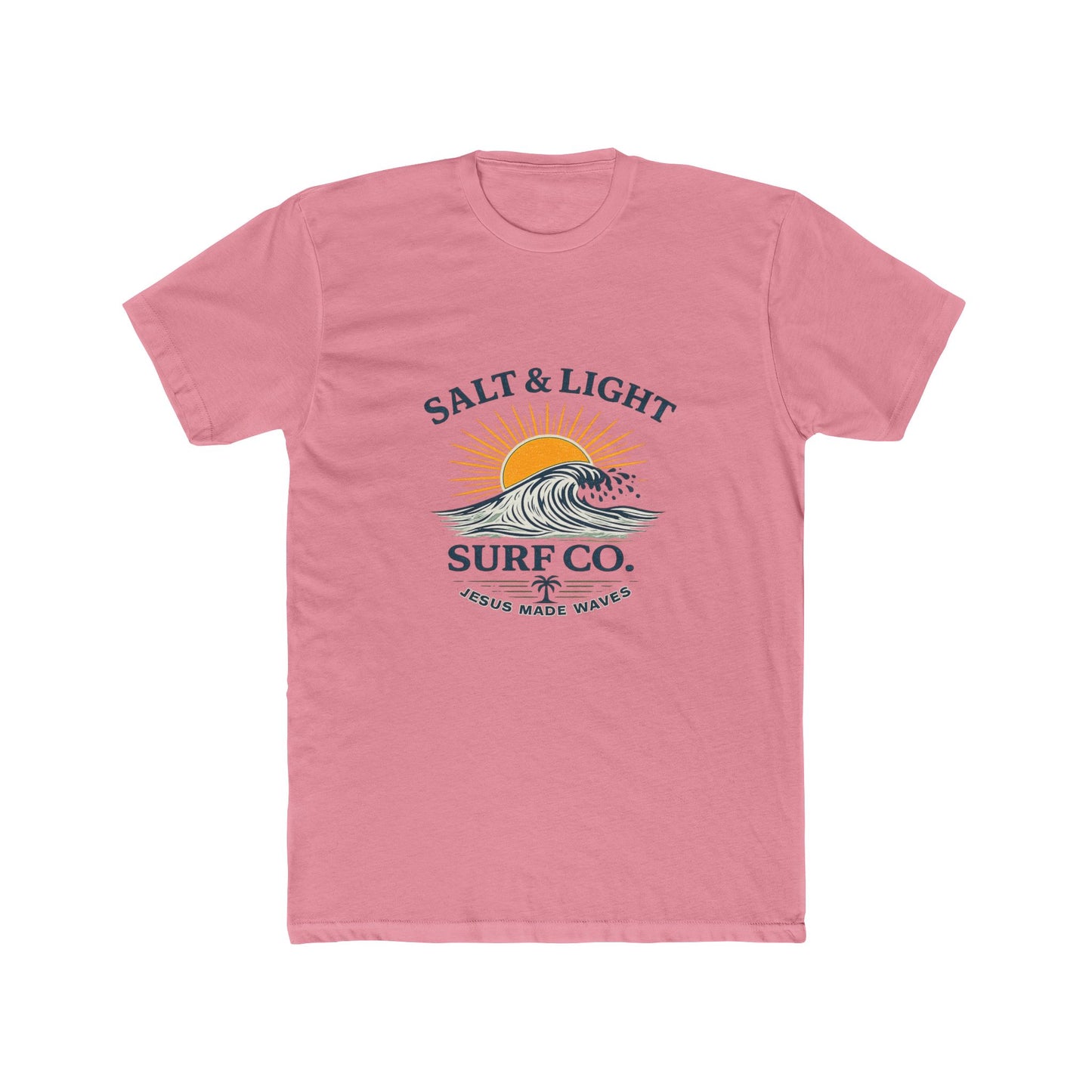 Salt & Light Surf Co. Jesus Made Waves Tee — Vintage Sunrise Wave Graphic T-Shirt