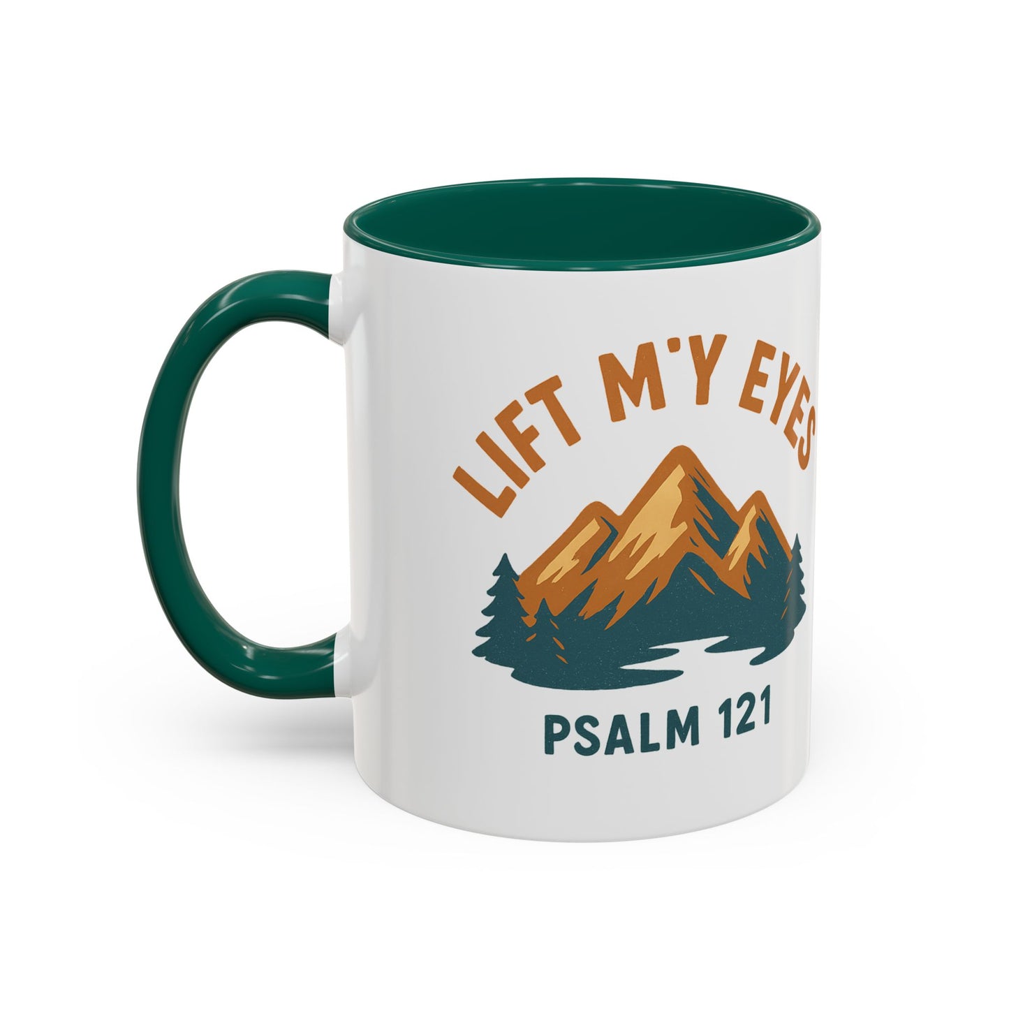 Christian Mountain Mug — "I Lift My Eyes" Psalm 121 Coffee Cup (11oz/15oz)