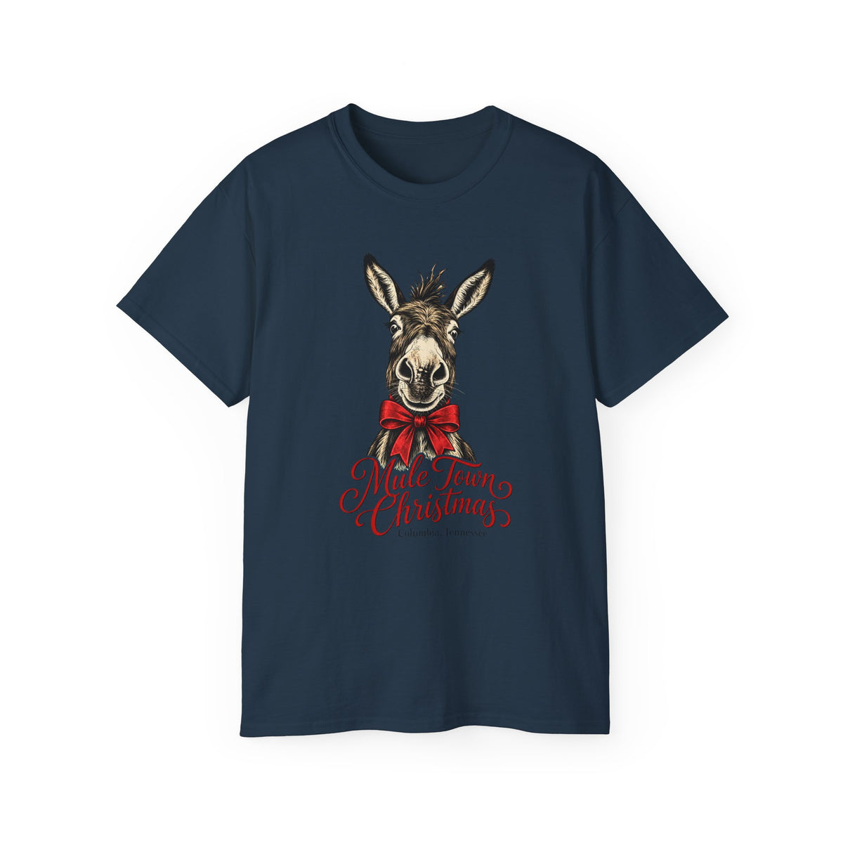 Christmas Mule T‑Shirt - "Mule Town Christmas" Holiday Donkey Tee