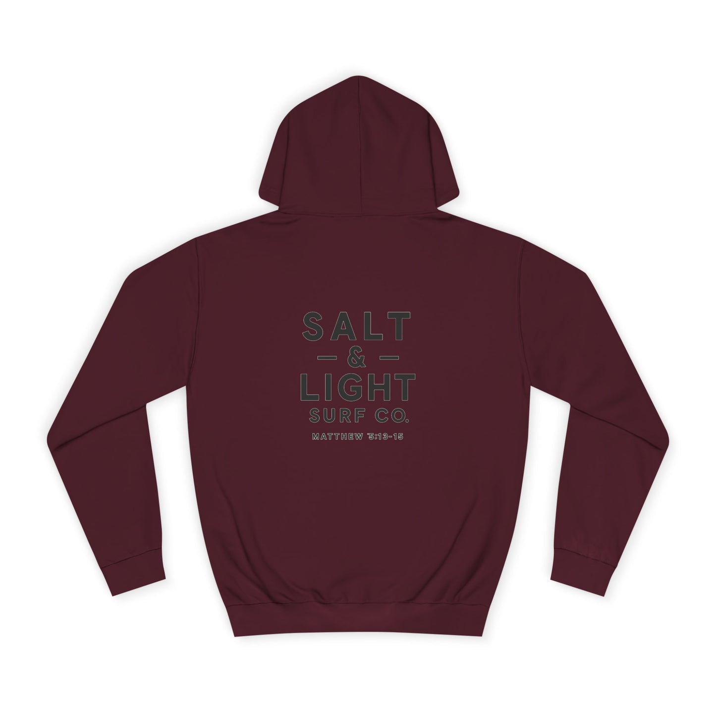 Salt and Light  Surf Co - Unisex College Hoodie, Cozy University Sweatshirt, Surf-Inspired Hoodie, Casual College Apparel, Faith-Based Surf Gear, Gift for Students
