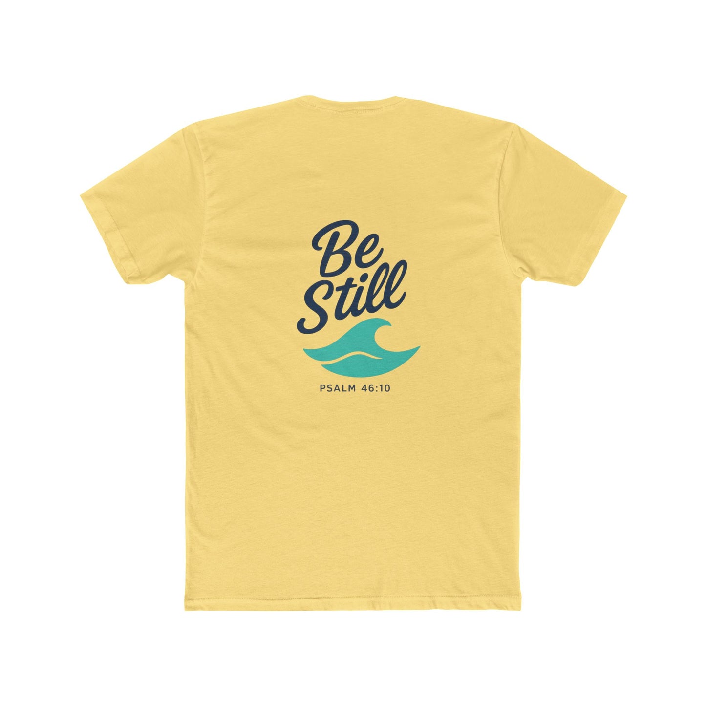 Be Still Wave on Back Side, No Copy on Front -  Tshirt - Unisex Cotton Crew Tee, Christain faith, Beach Vacation, Casual Wear, Surfer